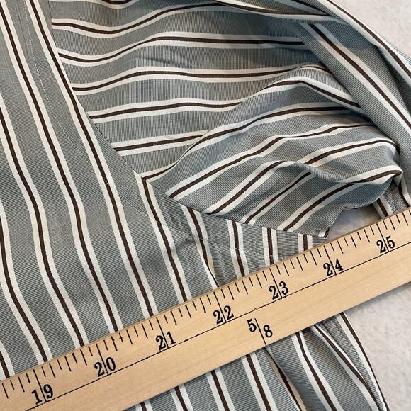 Daniel Cremieux Classics Shirt Mens L Gray Stripes Tailored Fit Long Sleeves - Picture 8 of 12
